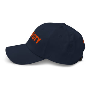 Motor City Embroidered Cotton Twill Dad Hat - Navy / Orange Dad Hat