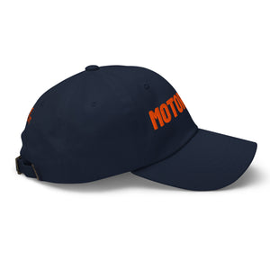 Motor City Embroidered Cotton Twill Dad Hat - Navy / Orange Dad Hat