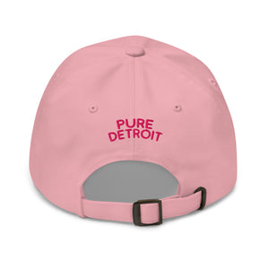 Detroit Classic Embroidered Cotton Twill Dad Hat - Pink / Hot Pink Dad hat