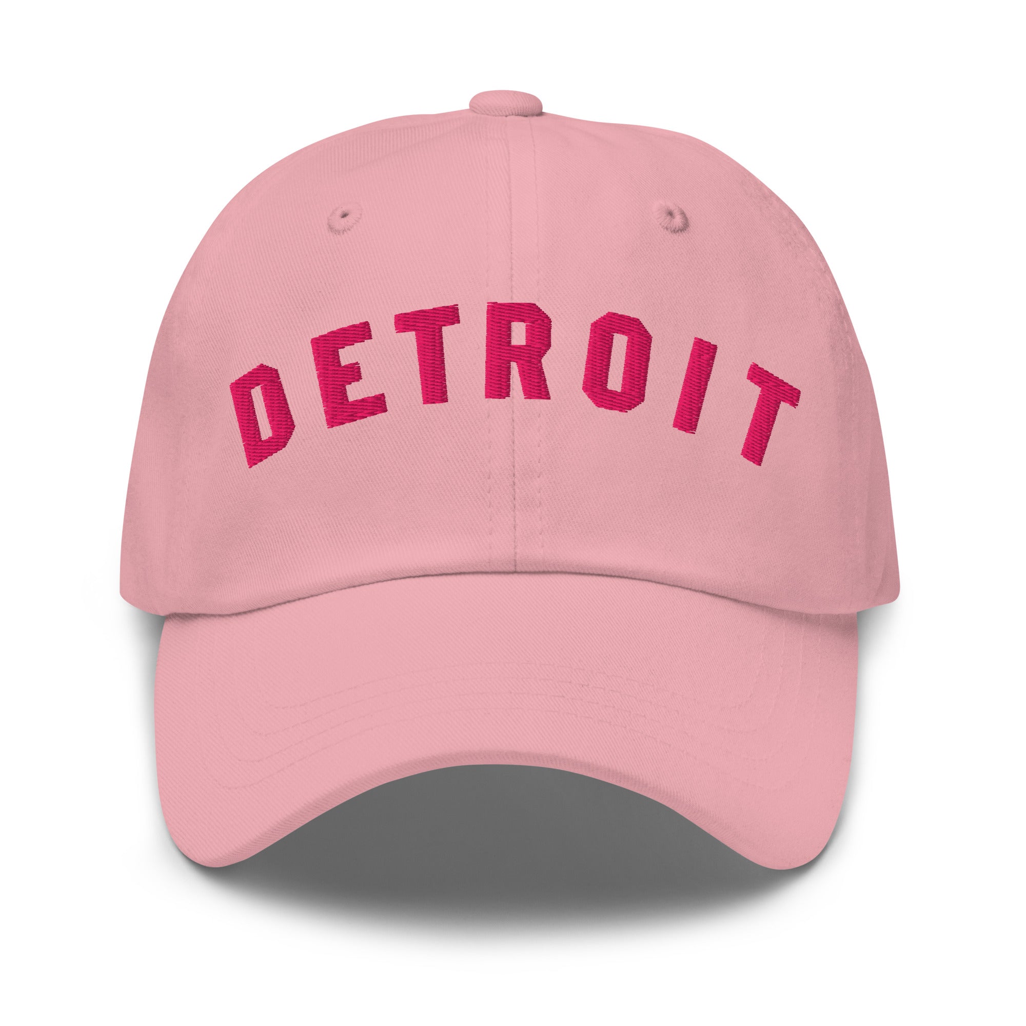 Detroit Classic Embroidered Cotton Twill Dad Hat - Pink / Hot Pink Dad hat Default Title