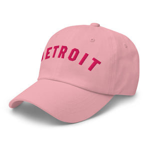 Detroit Classic Embroidered Cotton Twill Dad Hat - Pink / Hot Pink Dad hat