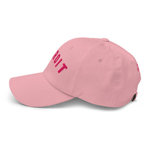 Detroit Classic Embroidered Cotton Twill Dad Hat - Pink / Hot Pink Dad hat