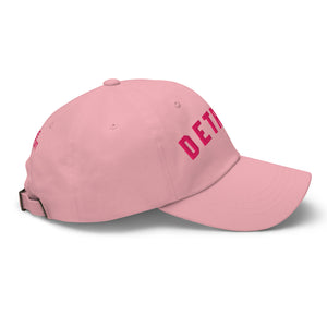 Detroit Classic Embroidered Cotton Twill Dad Hat - Pink / Hot Pink Dad hat