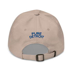 Spirit of Detroit Embroidered Cotton Twill Dad Hat - Stone / Navy Dad Hat