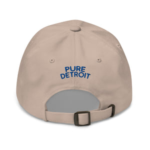 313 Detroit Embroidered Dad Hat - Stone / Blue Dad Hat