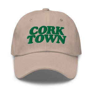 Corktown Embroidered Cotton Twill Dad Hat - Stone / Irish Green Default Title