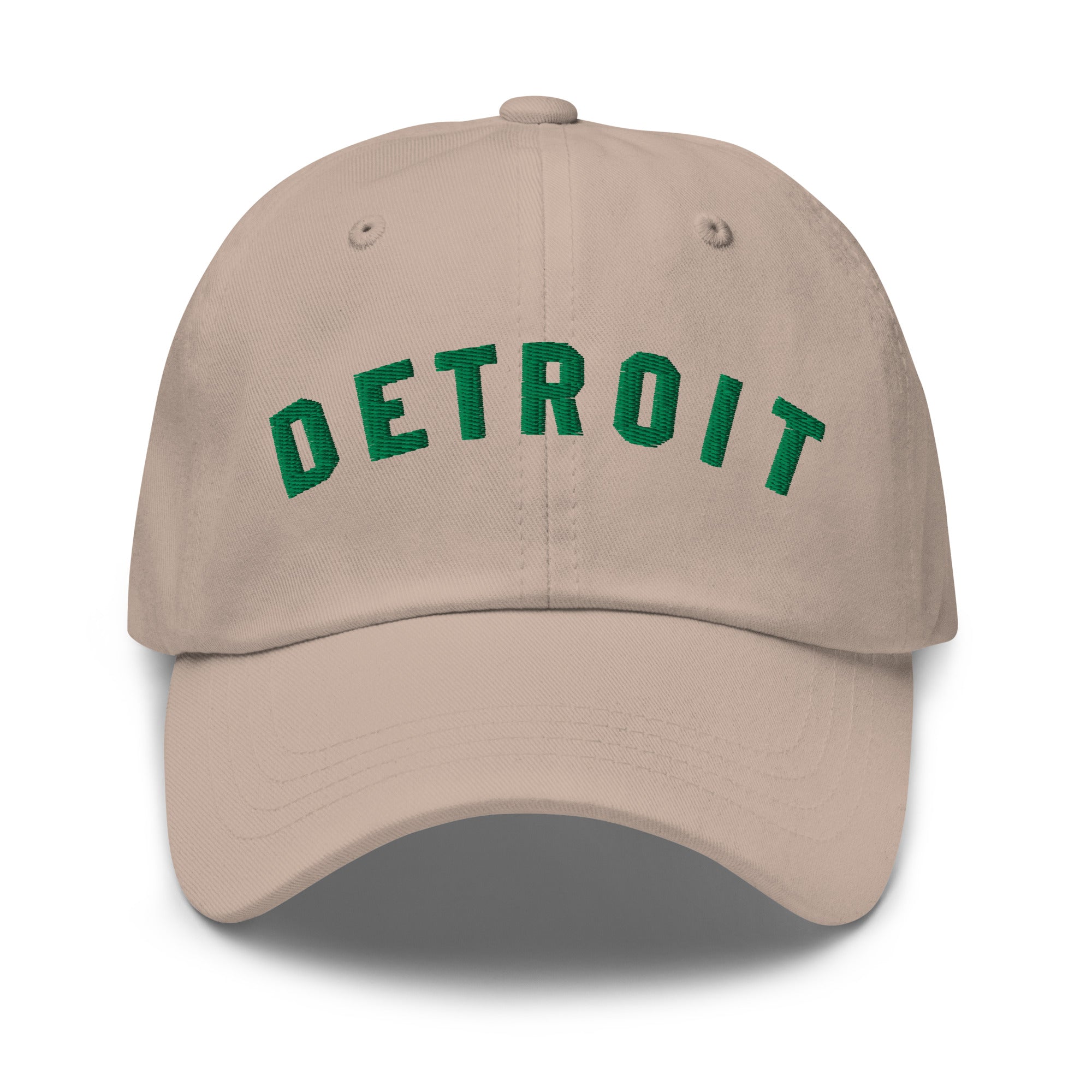 Detroit Classic Embroidered Cotton Twill Dad Hat - Stone / Irish Green Default Title