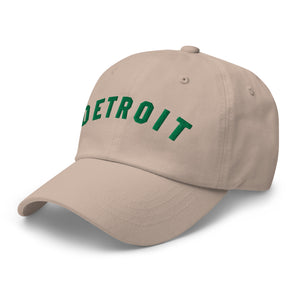 Detroit Classic Embroidered Cotton Twill Dad Hat - Stone / Irish Green