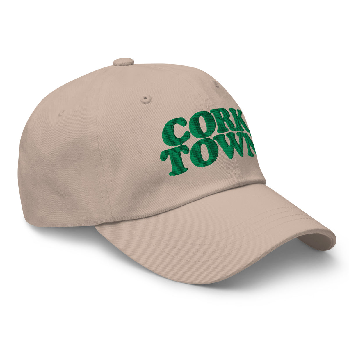 Corktown Embroidered Cotton Twill Dad Hat - Stone / Irish Green