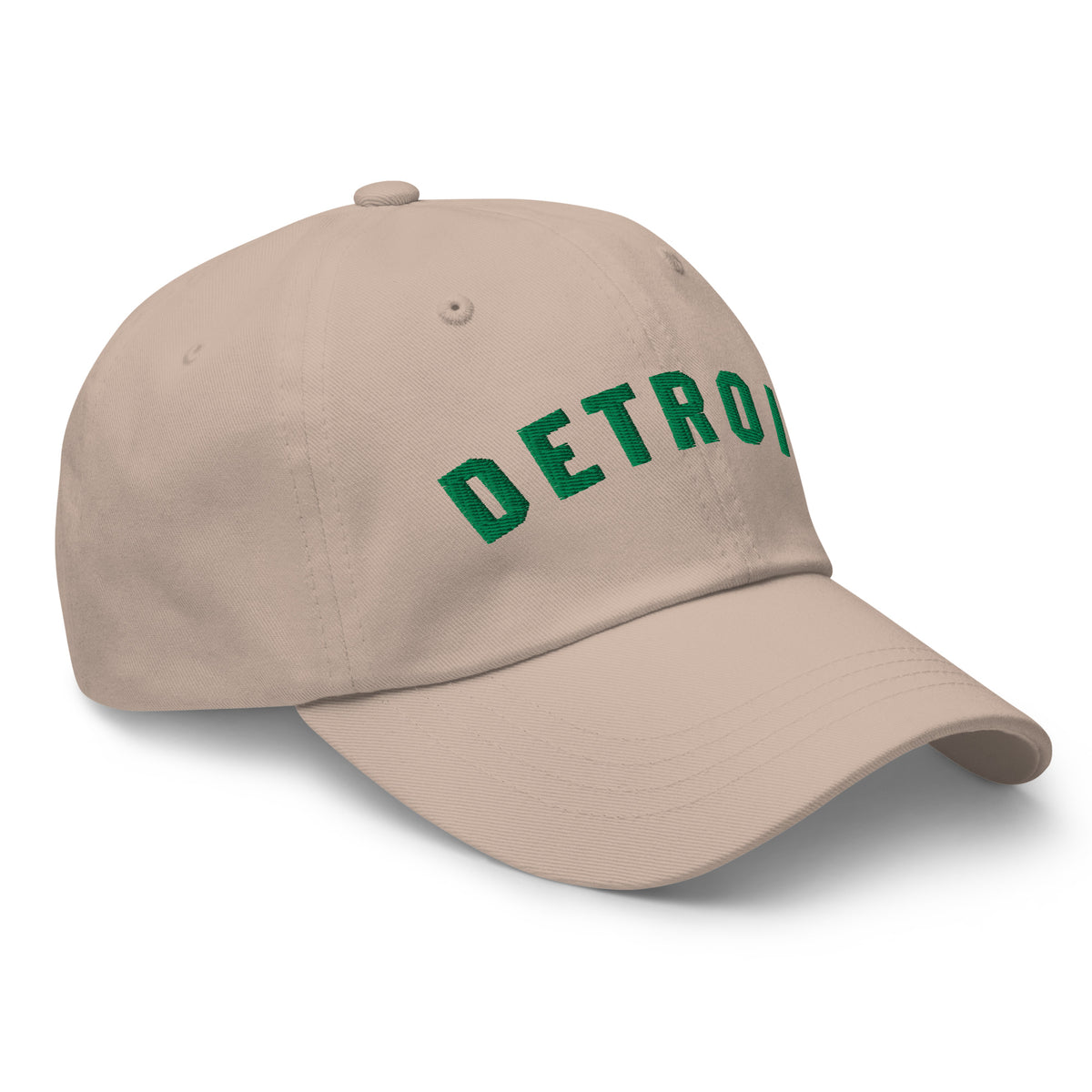 Detroit Classic Embroidered Cotton Twill Dad Hat - Stone / Irish Green