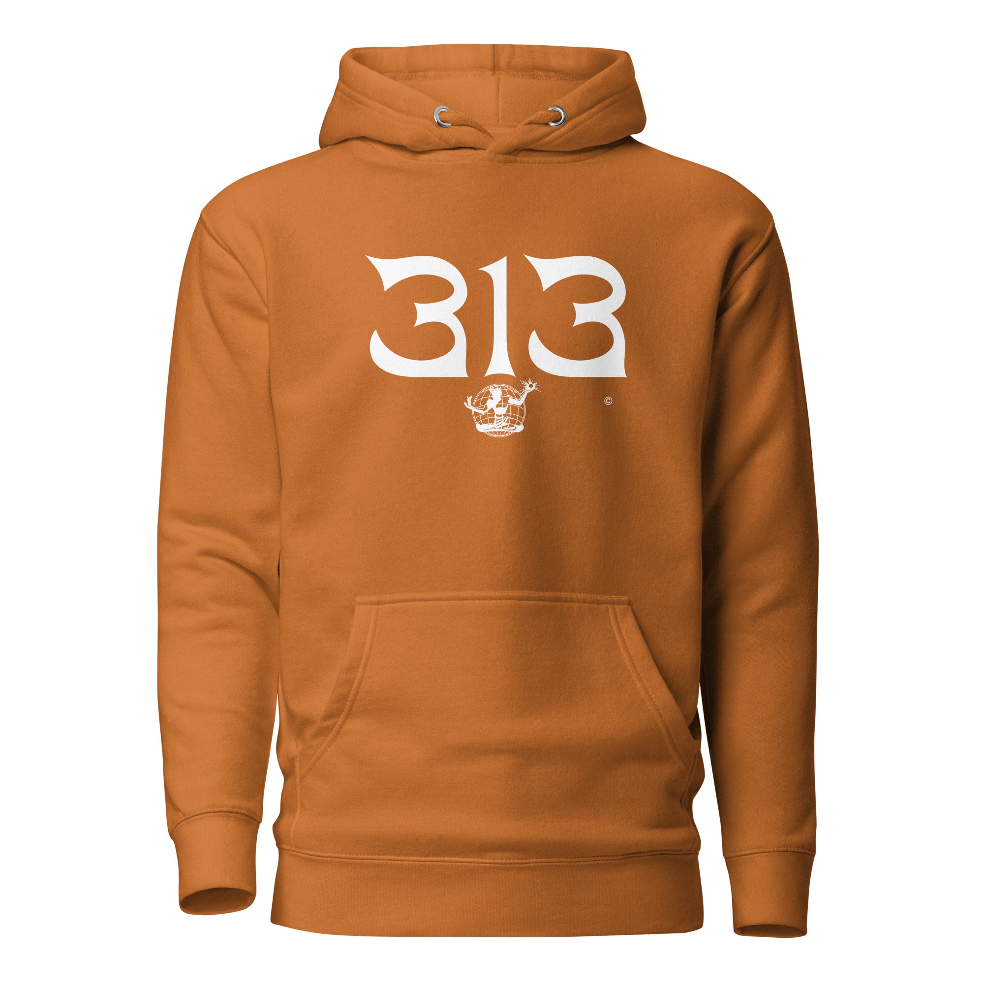 313 Nomad Premium Pullover Unisex Hoodie - Adobe / White pullover hoodie