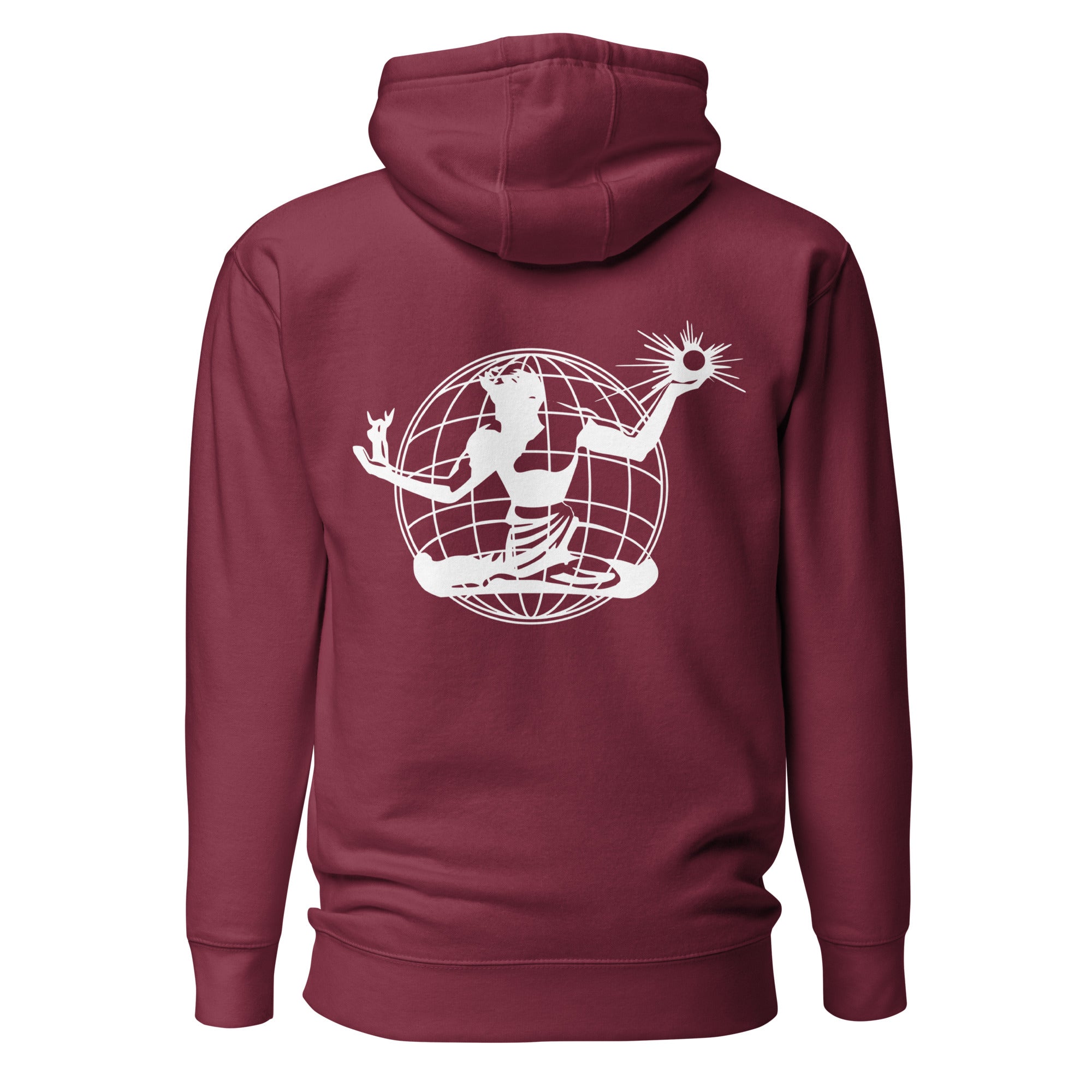 Spirit of Detroit Worldwide Premium Unisex Hoodie - Maroon / White pullover hoodie S