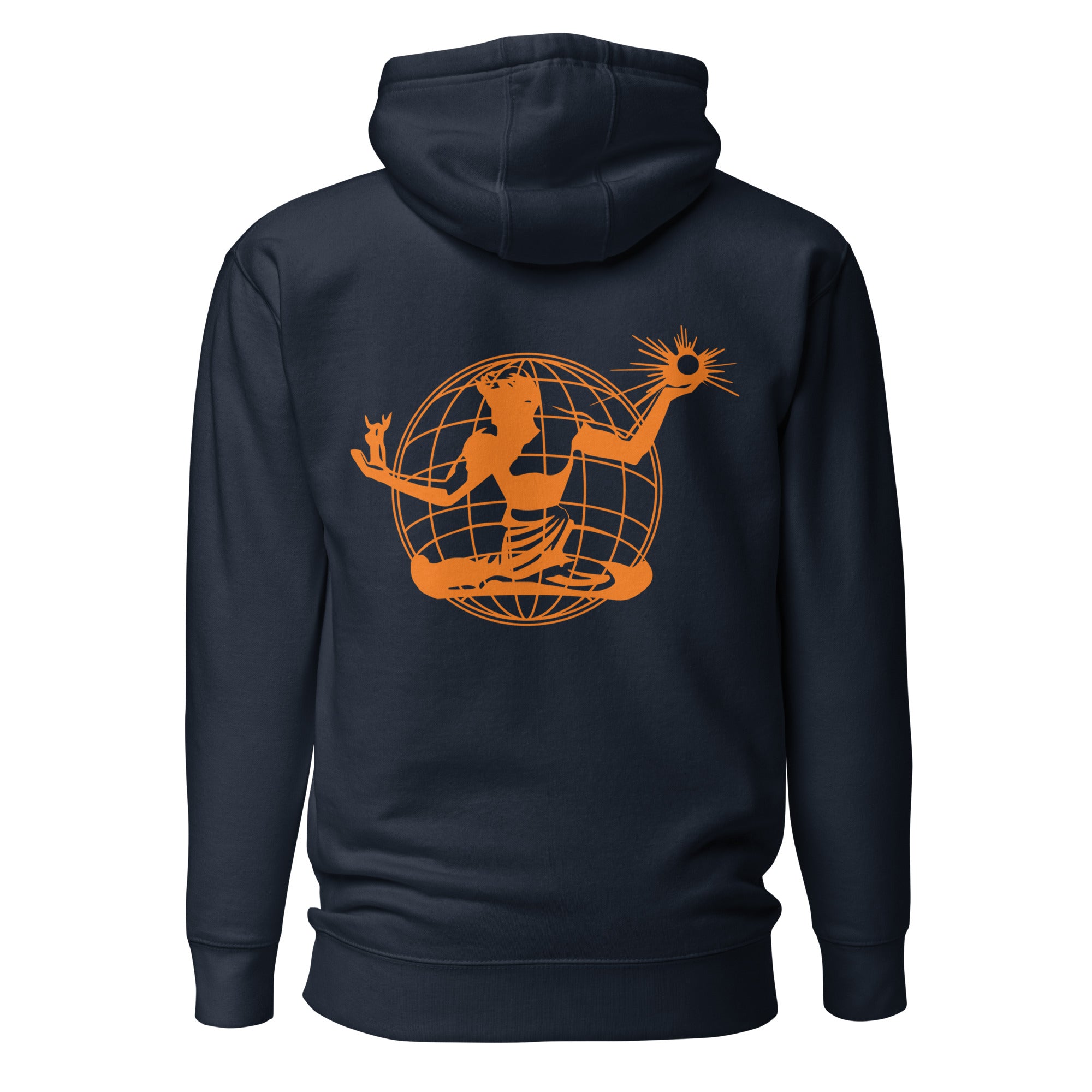 Spirit of Detroit Worldwide Premium Unisex Hoodie - Navy / Orange pullover hoodie S
