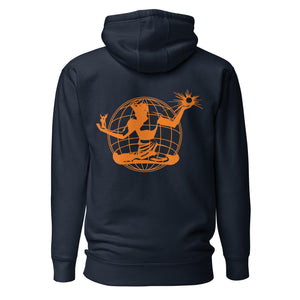 Spirit of Detroit Worldwide Premium Unisex Hoodie - Navy / Orange pullover hoodie S