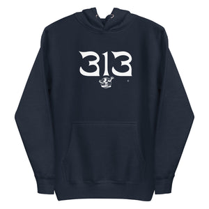 313 Nomad Premium Pullover Unisex Hoodie - Navy / White pullover hoodie