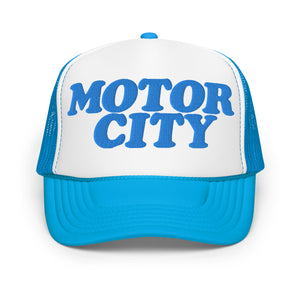 Motor City Foam Trucker Hat - Blue and White  - Embroidered with Blue Hat Default Title  