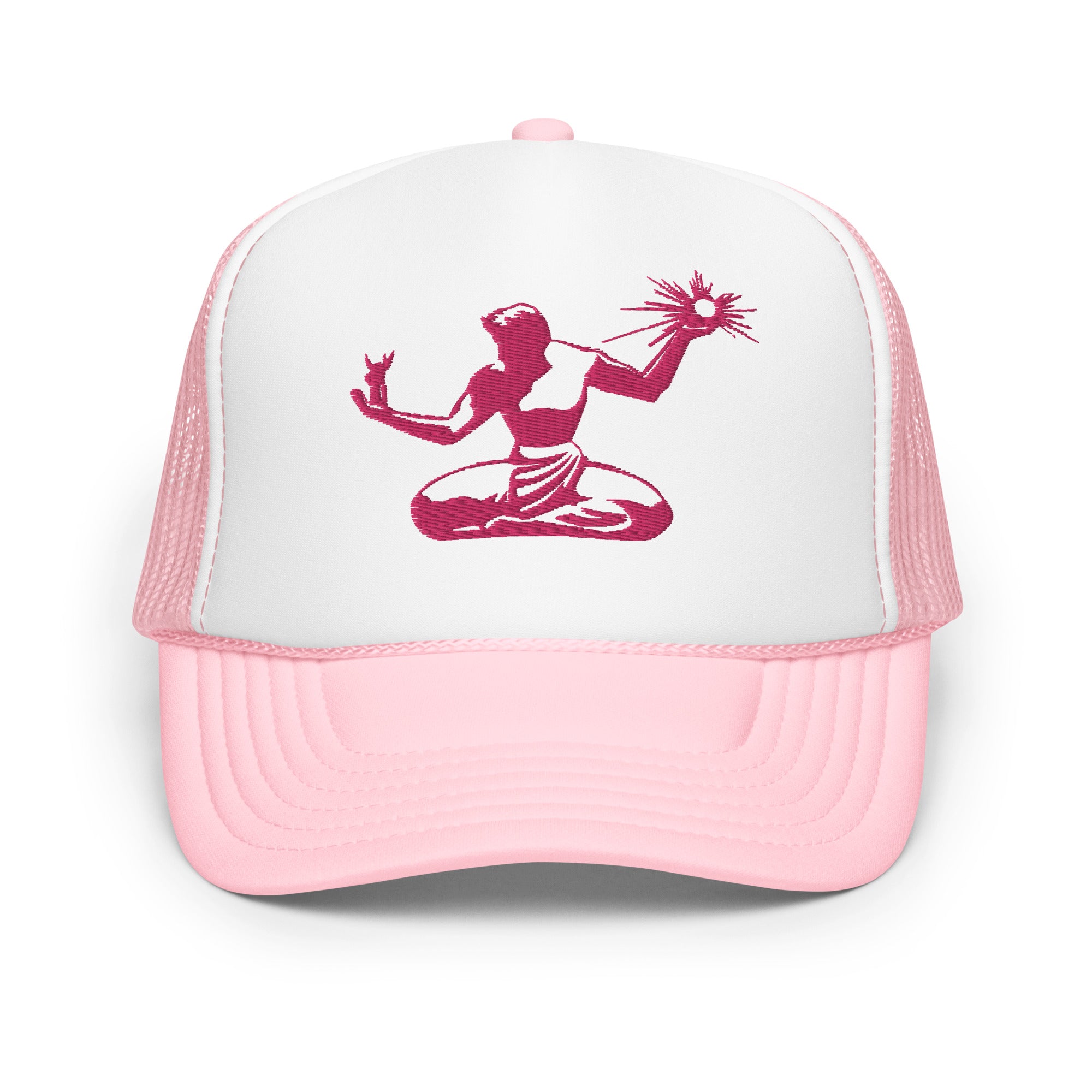 Spirit of Detroit Foam Trucker Hat - Embroidered - Hot Pink / White  Default Title  