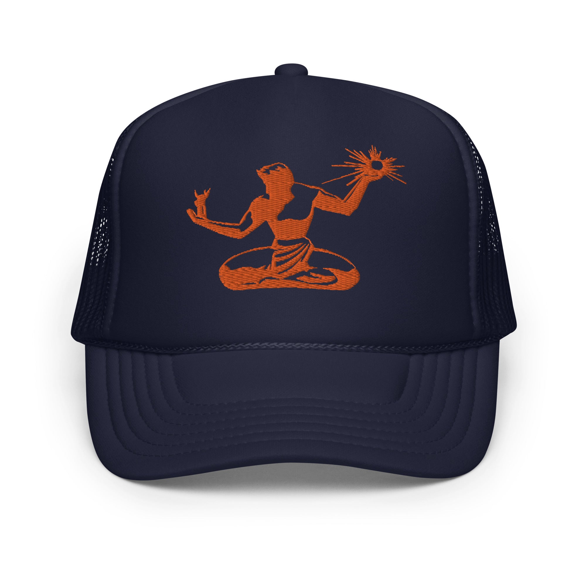 Spirit of Detroit Foam Trucker Hat - Embroidered - Orange / Navy  Default Title  