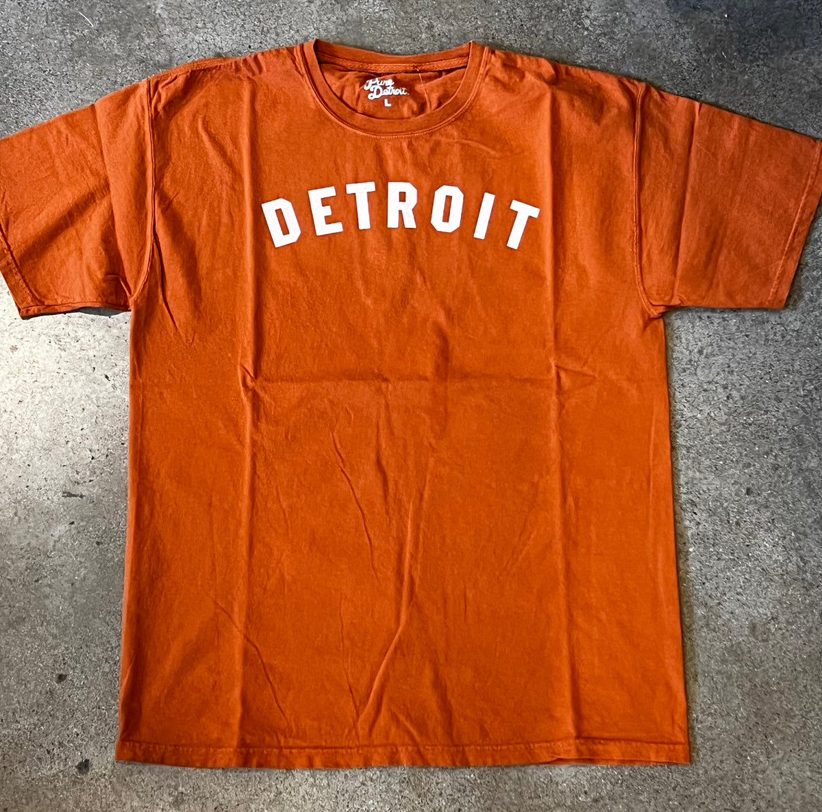 Detroit Classic Tee / White + Burnt Orange / Unisex Women's Apparel   