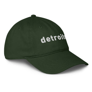 Detroiter Embroidered Low - profile Dad Hat - Dark Green / White - Pure Detroit