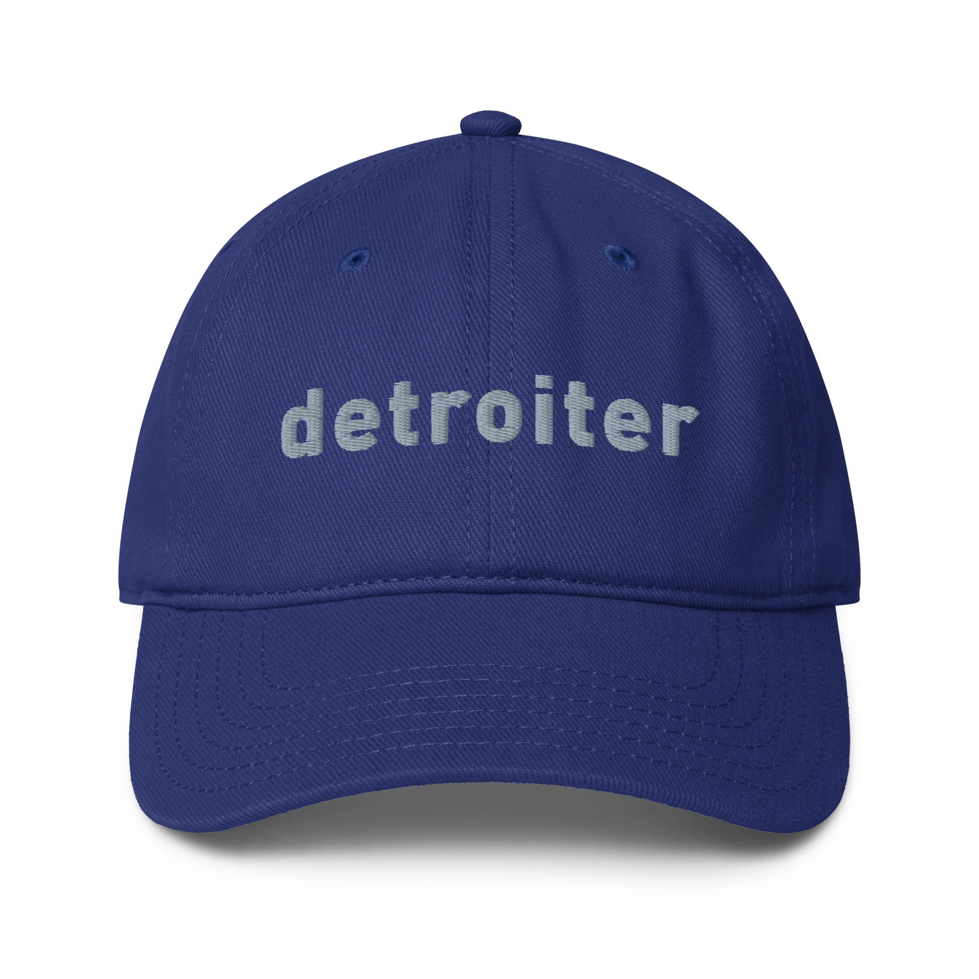 Detroiter Embroidered Low - profile Dad Hat - Royal / Gray - Pure Detroit