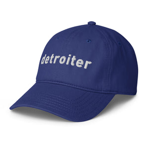 Detroiter Embroidered Low - profile Dad Hat - Royal / White - Pure Detroit