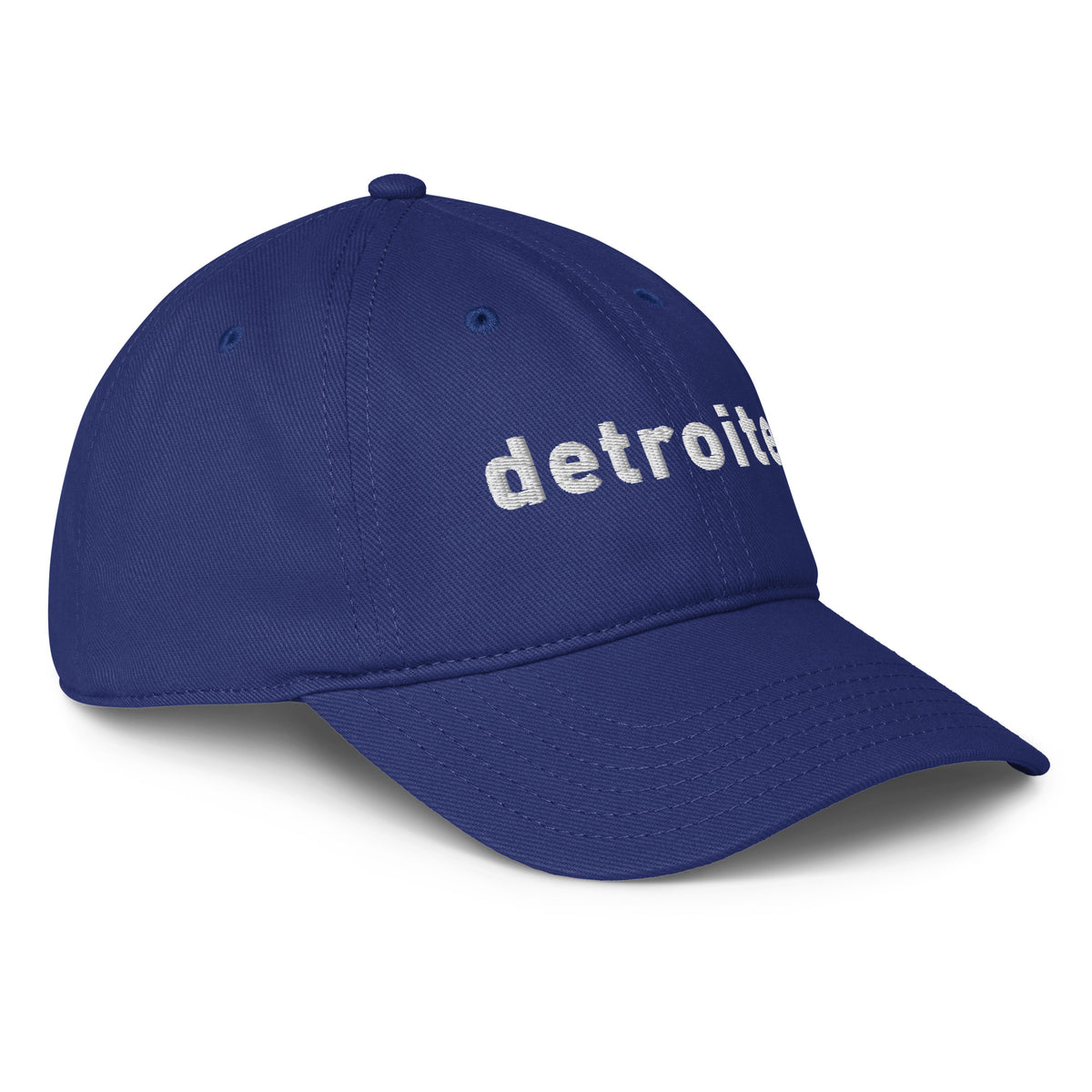Detroiter Embroidered Low - profile Dad Hat - Royal / White - Pure Detroit
