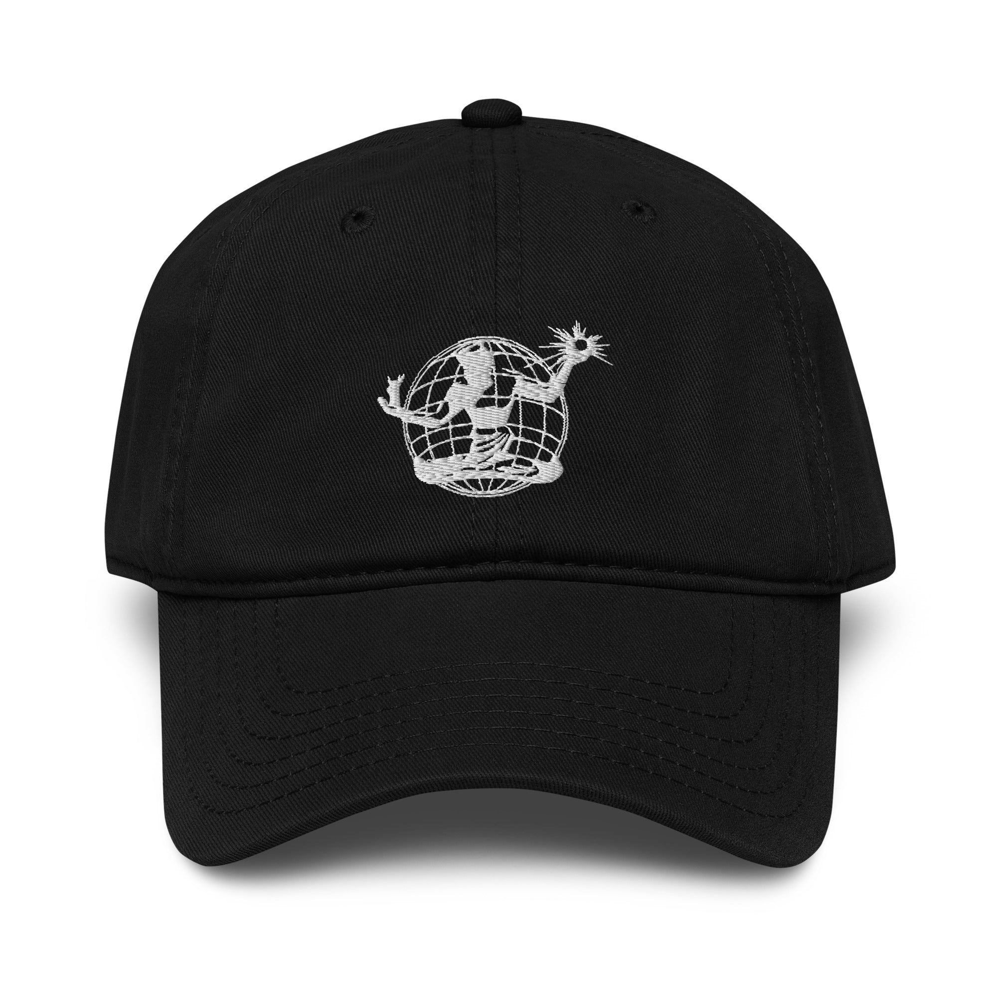 Spirit of Detroit Worldwide Embroidered Garment Washed Baseball Cap - Black / White cap Default Title