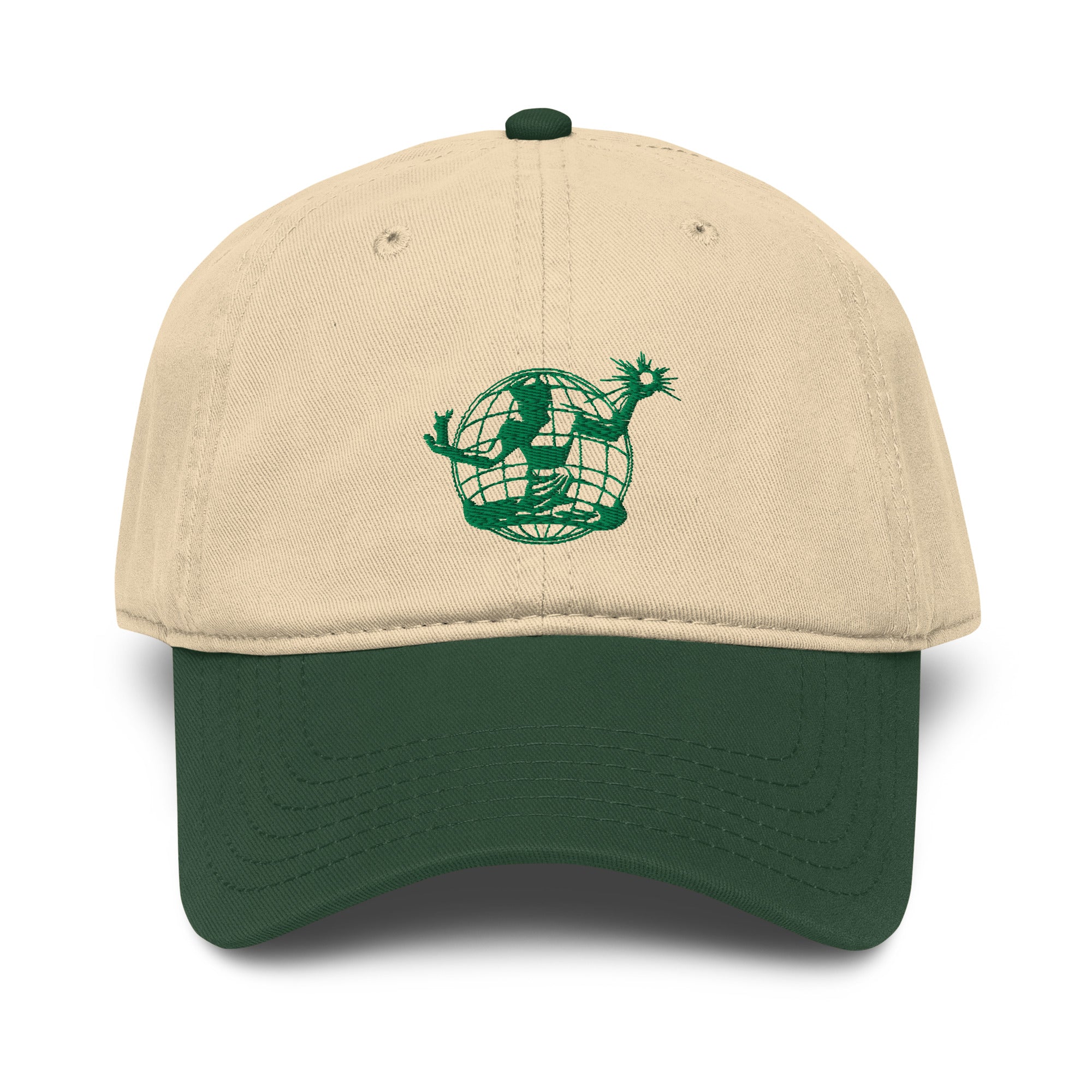 Spirit of Detroit Worldwidel Garment Washed Baseball Cap - Khaki / Green Cap Default Title