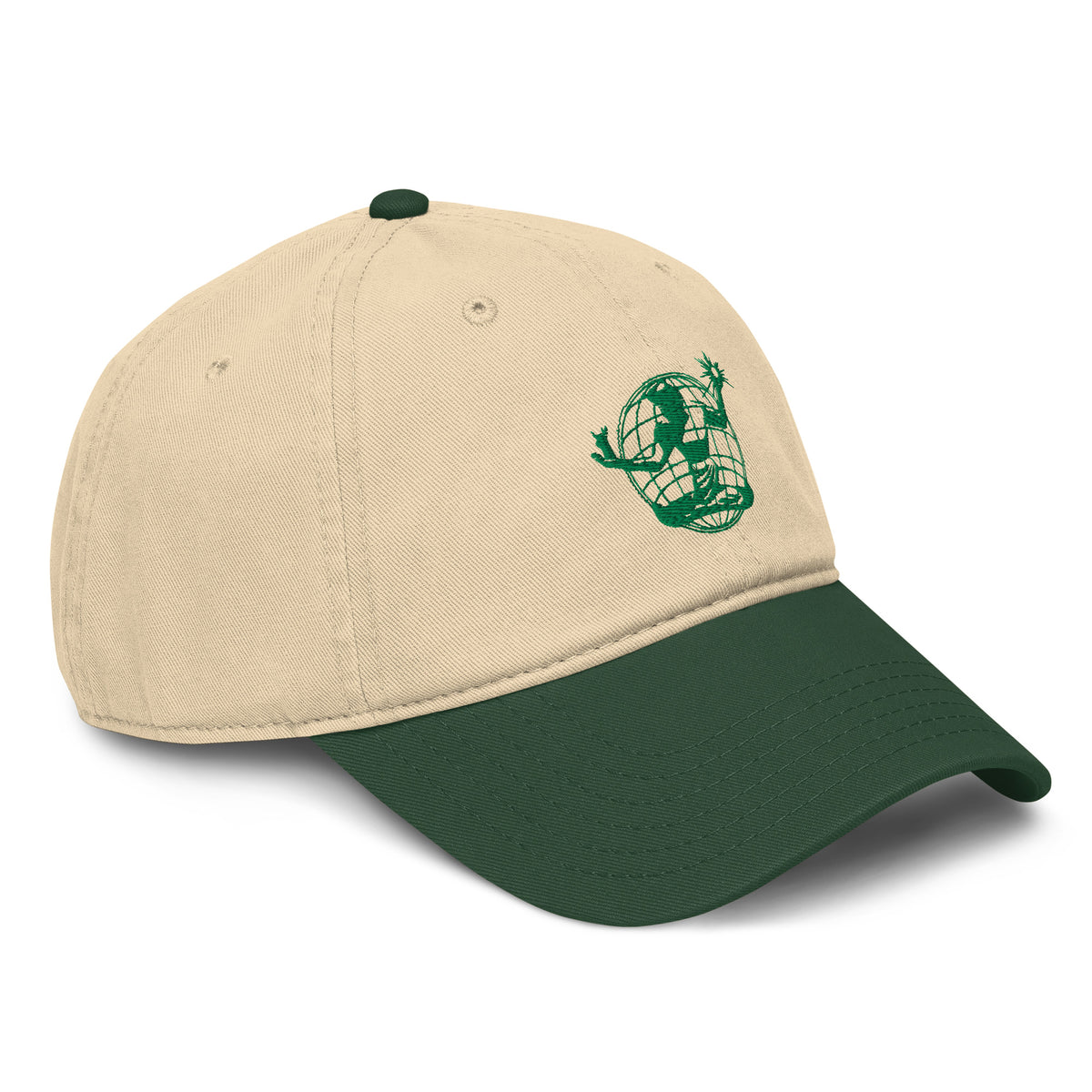 Spirit of Detroit Worldwidel Garment Washed Baseball Cap - Khaki / Green Cap