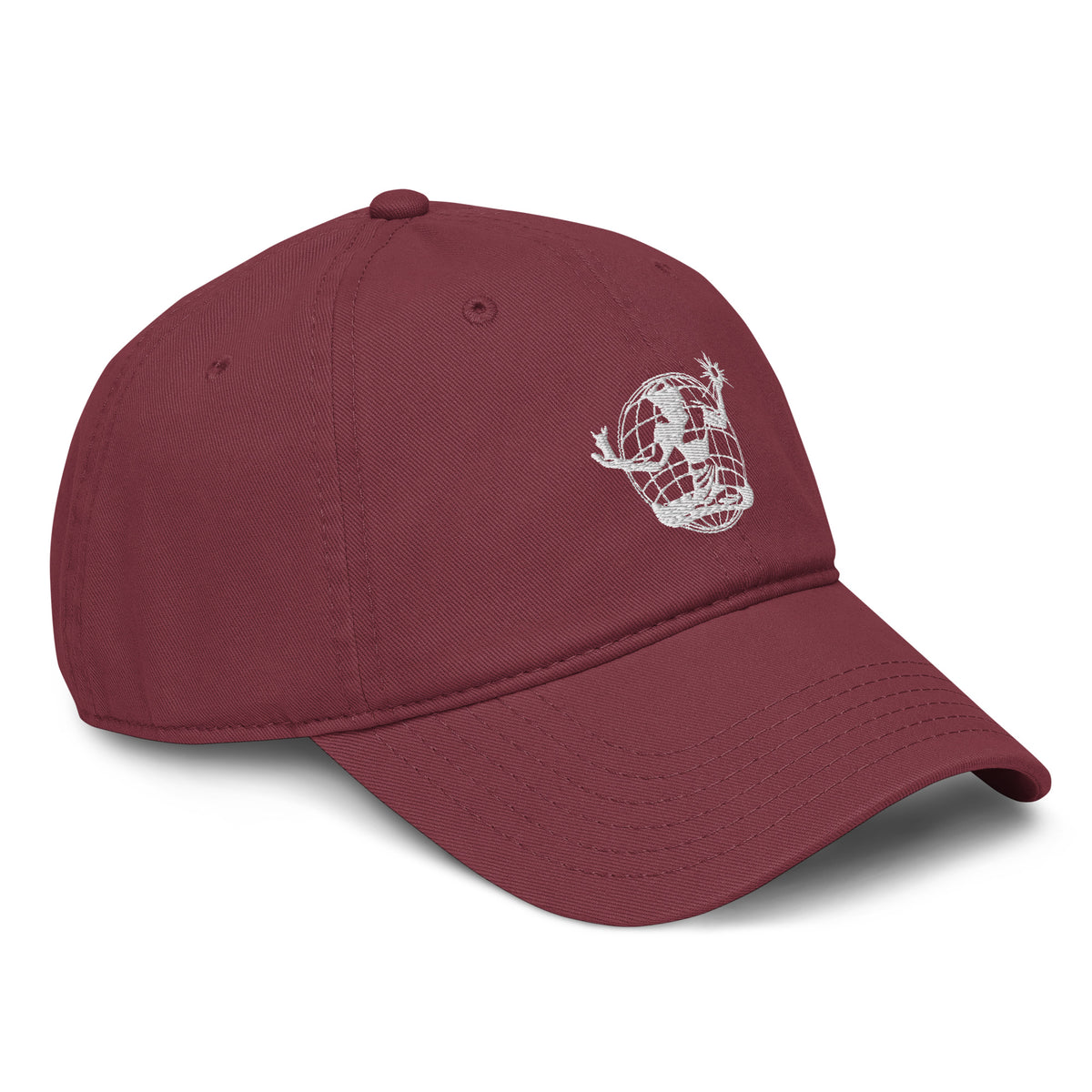 Spirit of Detroit Worldwide Garment Washed Baseball Cap - Maroon / White cap