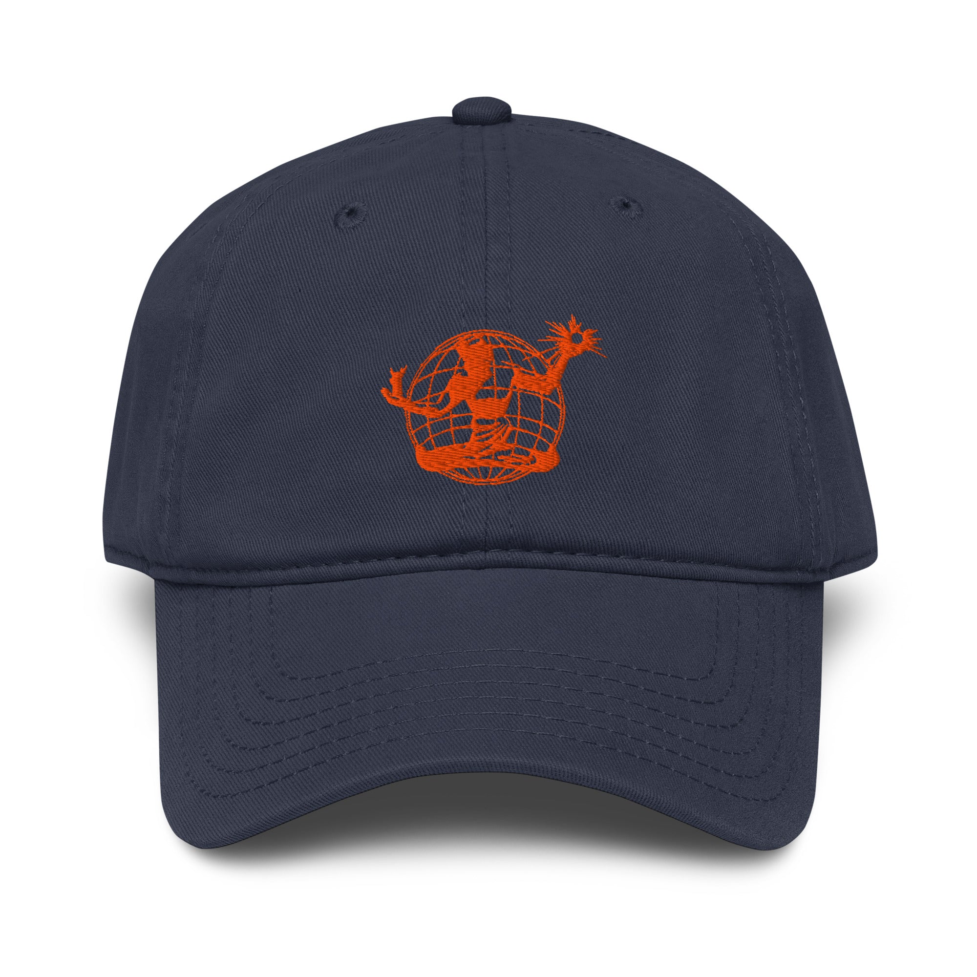 Spirit of Detroit Worldwide Garment Washed Baseball Cap - Navy / Orange cap Default Title