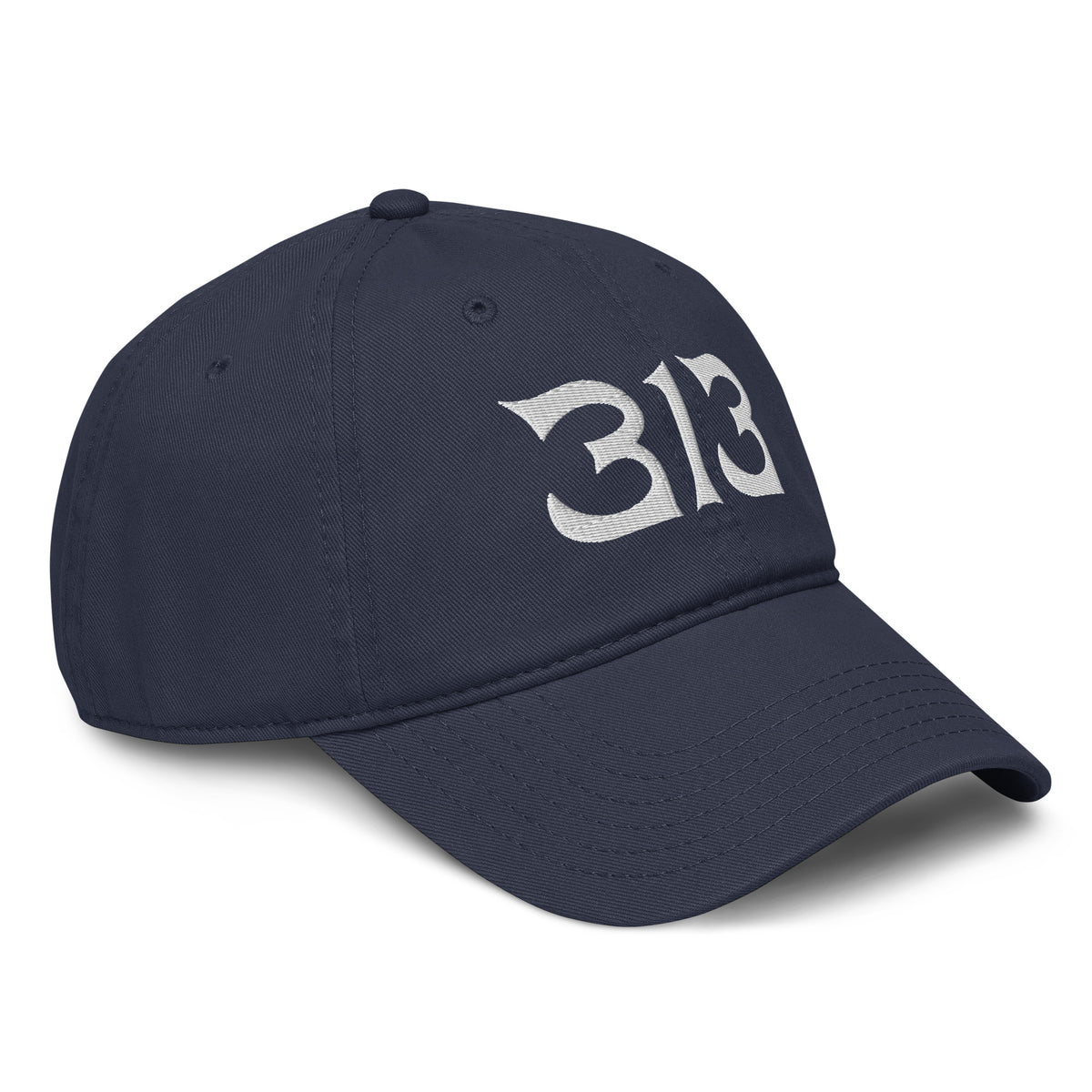313 Nomad Embroidered Garment Washed Baseball Cap - Navy / White Cap