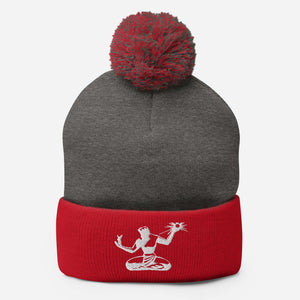 Spirit of Detroit Embroidered Pom-Pom Beanie - Red / Gray /White Pom Pom Beanie Default Title