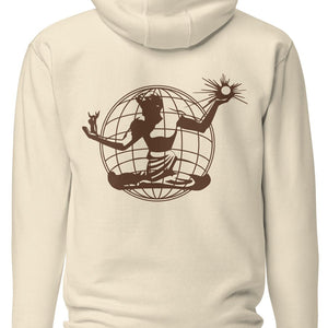 Spirit of Detroit Worldwide Premium Unisex Hoodie - Bone / Brown pullover hoodie