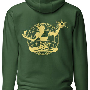 Spirit of Detroit Worldwide Premium Unisex Hoodie - Green / Yellow pullover hoodie