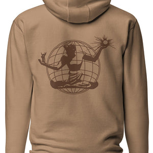 Spirit of Detroit Worldwide Premium Unisex Hoodie - Khaki / Brown pullover hoodie