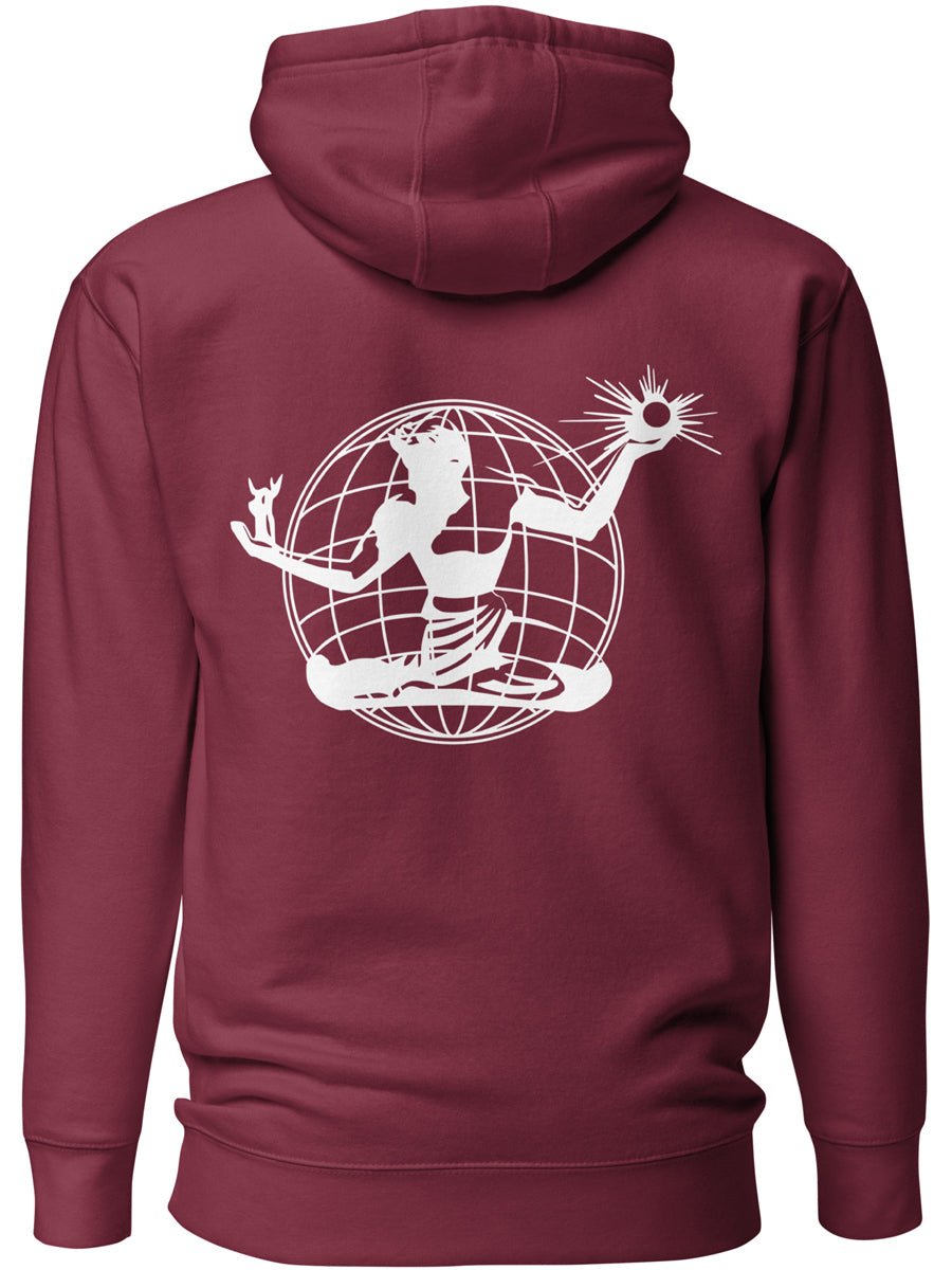 Spirit of Detroit Worldwide Premium Unisex Hoodie - Maroon / White pullover hoodie