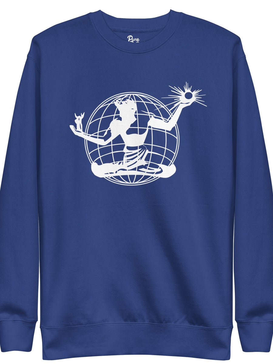 Spirit of Detroit Worldwide Premium Sweatshirt - Royal / White sweatshirt