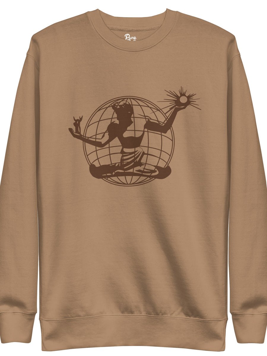 Spirit of Detroit Worldwide Premium Sweatshirt - Tan / Brown - Pure Detroit