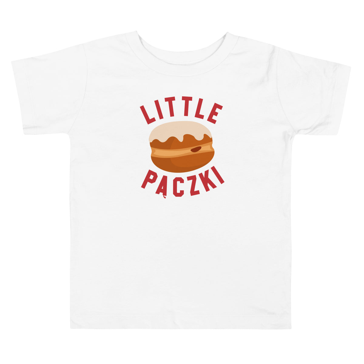 Little Paczki - Toddler Short Sleeve T-shirt - Red / White  2T  