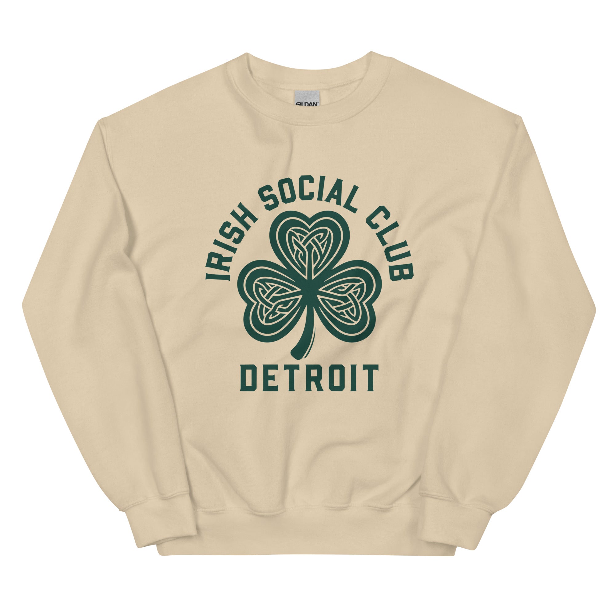 Dublin Belfast Cork Detroit Blended Sweatshirt - Soft Cream / Modern Green sweatshirt