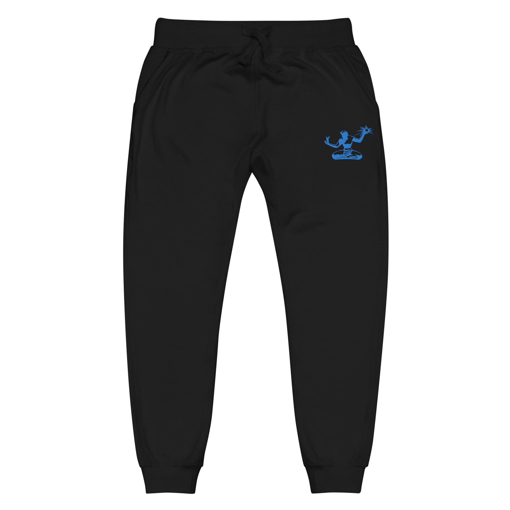 Spirit of Detroit Premium Embroidered Unisex Fleece Sweatpants - Black / Blue Sweatpants XS