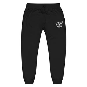Spirit of Detroit Worldwide Embroidered Unisex Fleece Sweatpants - Black / White Sweatpants XS