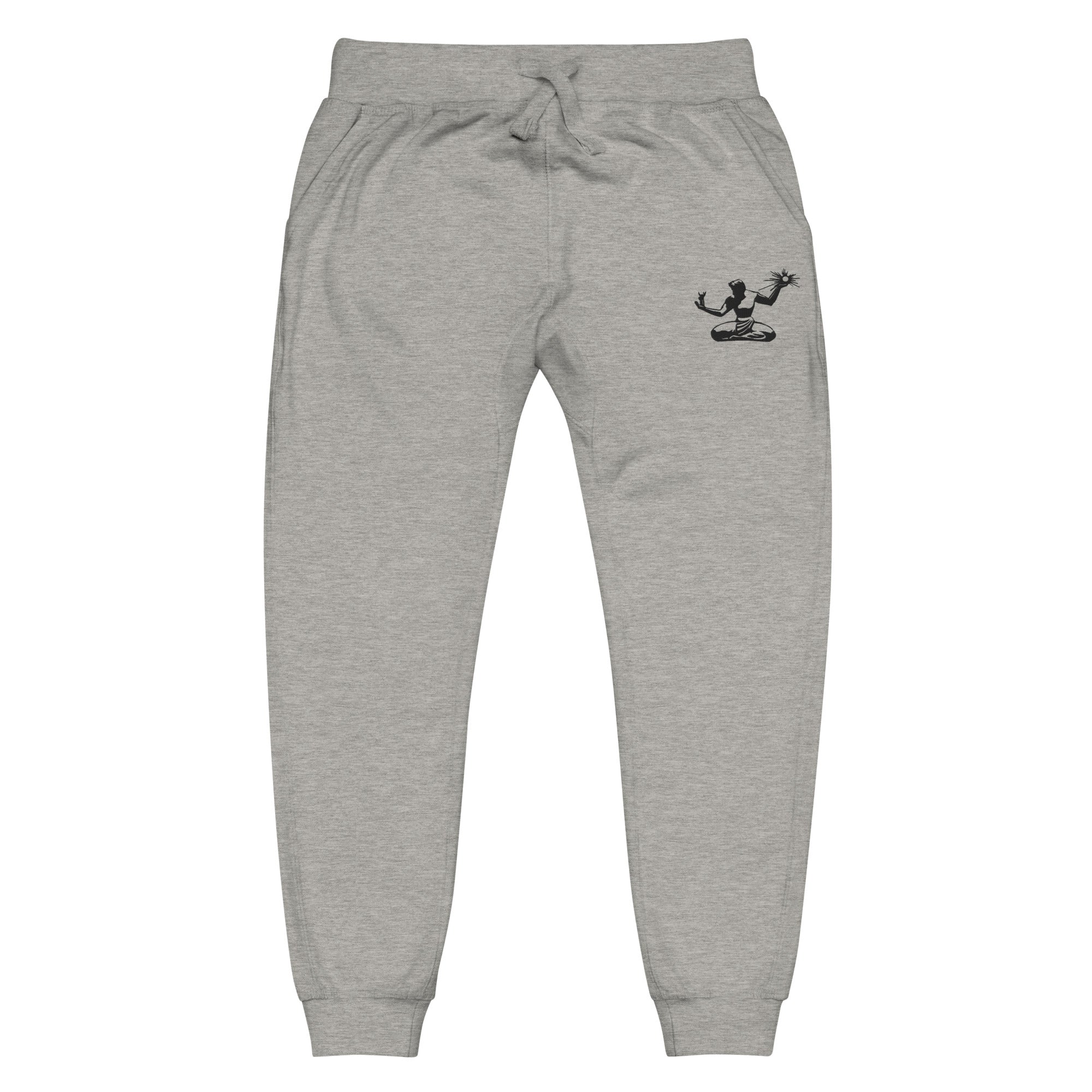 Spirit of Detroit Premium Embroidered Unisex Fleece Sweatpants - Athletic Gray / Black Sweatpants XS