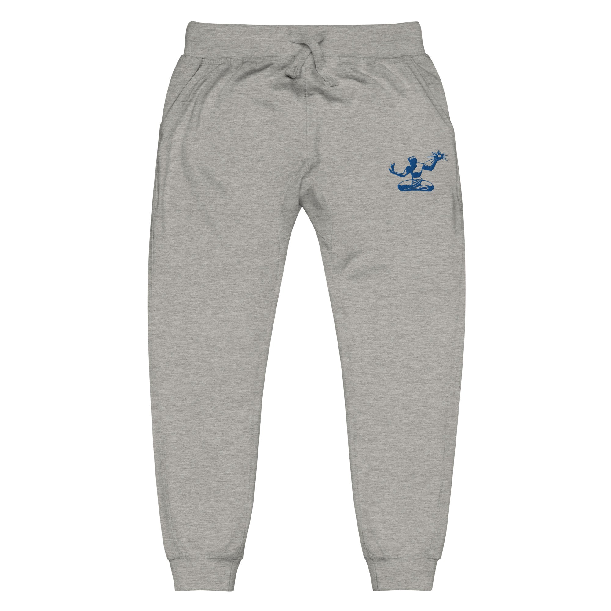 Spirit of Detroit Premium Embroidered Unisex Fleece Sweatpants - Athletic Gray / Blue Sweatpants XS