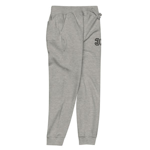 313 Premium Embroidered Unisex Fleece Sweatpants - Athletic Gray / Black Sweatpants