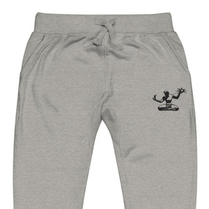 Spirit of Detroit Premium Embroidered Unisex Fleece Sweatpants - Athletic Gray / Black Sweatpants