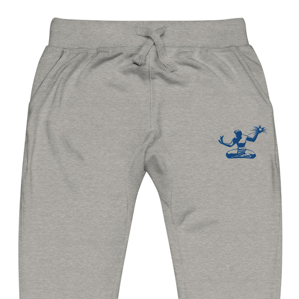 Spirit of Detroit Premium Embroidered Unisex Fleece Sweatpants - Athletic Gray / Blue Sweatpants