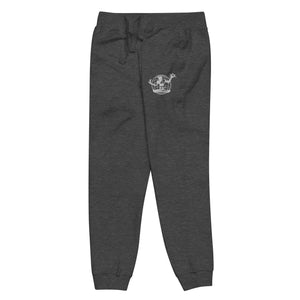Spirit of Detroit Global Embroidered Unisex Fleece Sweatpants - Charcoal Heather / White Sweatpants